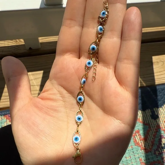 Bracelet Blue eye Gold Evil Eye 

Stainless Steel Bracelet ✨ - Picture 10 of 17